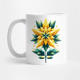 Yellow Abstract Flower Mug